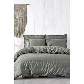 Ecocotton Carmen Organik Brodeli Yeşil Battal Boy Nevresim Takımı