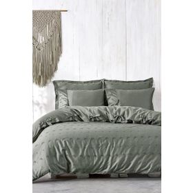 Ecocotton Carmen Organik Brodeli Yeşil Battal Boy Nevresim Takımı