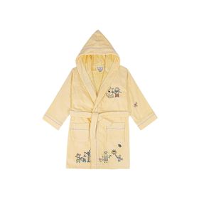 Ecocotton Carnaval %100 Organik Pamuk Nakışlı Sarı Unisex Çocuk Bornoz
