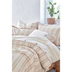 Ecocotton Delfin %100 Organik Pamuk Keten Terra 200x220 cm Çift Kişilik Nevresim Takımı