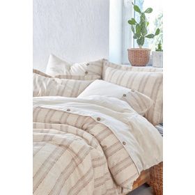 Ecocotton Delfin %100 Organik Pamuk Keten Terra 200x220 cm Çift Kişilik Nevresim Takımı