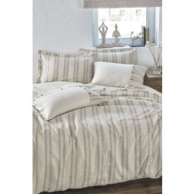 Ecocotton Delfin Battal Boy %100 Organik Pamuk 240x220 cm Keten Yeşil Nevresim Takımı