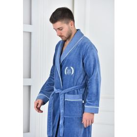 Ecocotton Derin Koyu Mavi Erkek Bornoz