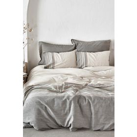 Ecocotton Dila Organik Yeşil Bej Çift Kişilik Nevresim Takımı