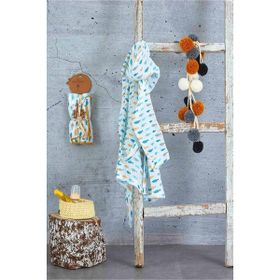 Ecocotton Dodo %100 Organik Pamuk Müslin Sarı Çocuk Bornoz