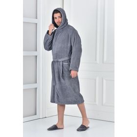 Ecocotton Ecosoft %100 Organik Pamuk Armürlü Antrasit Erkek Bornoz