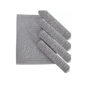 Ecocotton Elenora %100 Pamuk Penye Jakarlı Gri 50x80 cm Banyo Paspası