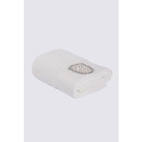 Ecocotton Ella Organik Pamuk Nakışlı Krem 50x90 CM El Yüz Havlusu
