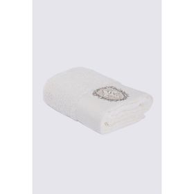 Ecocotton Ella Organik Pamuk Nakışlı Krem 50x90 CM El Yüz Havlusu