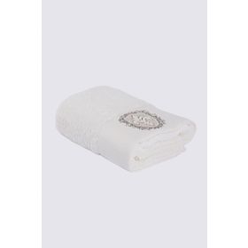 Ecocotton Ella Organik Pamuk Nakışlı Krem 50x90 CM El Yüz Havlusu