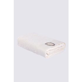 Ecocotton Ella Organik Pamuk Nakışlı Krem 80x150 CM Banyo Havlusu