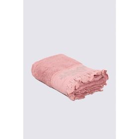 Ecocotton Elsa Organik Pamuk Nakışlı Şeftali 80x150 cm 1 Adet Banyo Havlusu