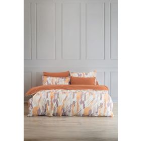Ecocotton Evita Çift Kişilik %100 Pamuk Ütü İstemeyen Baskılı 200x220 cm Nevresim Takımı