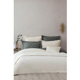 Ecocotton Feza Krem Çift Kişilik Yatak Örtüsü Takımı