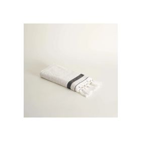 Ecocotton Galya 100 Organik Kapok Bordurlu Krem-Siyah 50x90 cm El Yüz Havlusu