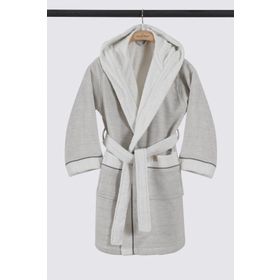 Ecocotton Hasna %100 Organik Pamuk Keten Melanj Gri Erkek Çocuk Bornoz