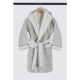 Ecocotton Hasna %100 Organik Pamuk Keten Melanj Gri Erkek Çocuk Bornoz