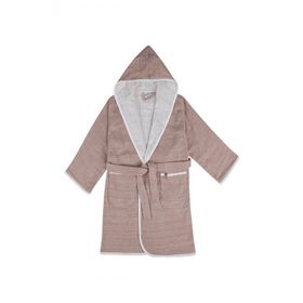 Ecocotton Hasna %100 Organik Pamuk Keten Melanj Terra Kız Çocuk Bornoz