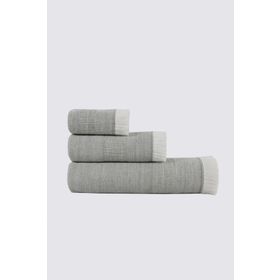Ecocotton Hasna 3'lü %100 Organik Pamuk Keten Melanj Haki Havlu Seti