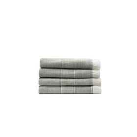 Ecocotton Hasna 50x90 cm Pamuk Keten Melanj Antrasit Haki 4'lü Havlu Seti