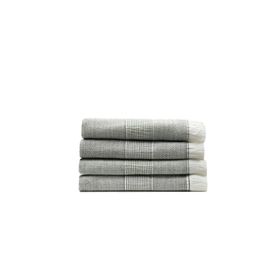 Ecocotton Hasna 50x90 cm Pamuk Keten Melanj Antrasit Haki 4'lü Havlu Seti