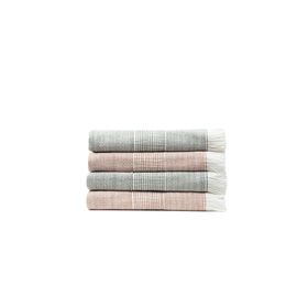 Ecocotton Hasna 50x90 cm Pamuk Keten Melanj Terra Haki 4'lü Havlu Seti