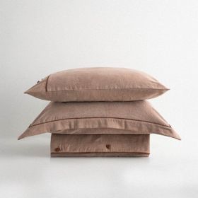Ecocotton Havin Battal Boy %100 Organik Pamuk Saten Parça Boya Bej 240x220 cm Nevresim Takımı