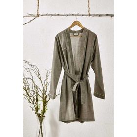 Ecocotton Helen Kadın Pamuk Keten Yeşil Sabahlık