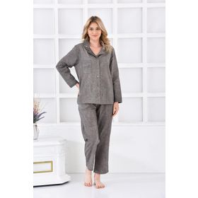 Ecocotton Helen Kadın Pamuk Keten Yeşil Sabahlık