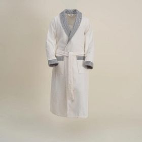 Ecocotton İzgi %100 Organik Pamuk Jakarlı Siyah Erkek Bornoz