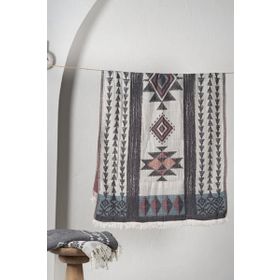 Ecocotton Kaan %100 Organik Pamuk Jakarlı Antrasit 90x180 cm Peştamal