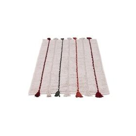 Ecocotton Katari %100 Organik Pamuk El Nakışlı Bej 50x80 cm Banyo Paspası