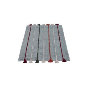 Ecocotton Katari %100 Organik Pamuk El Nakışlı Yeşil 50x80 cm Banyo Paspası