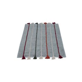 Ecocotton Katari %100 Organik Pamuk El Nakışlı Yeşil 50x80 cm Banyo Paspası