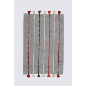 Ecocotton Katari %100 Organik Pamuk El Nakışlı Yeşil 50x80 cm Banyo Paspası