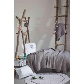 Ecocotton Kayra Gri Bebek Yatak Örtüsü
