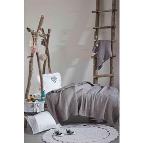 Ecocotton Kayra Gri Bebek Yatak Örtüsü