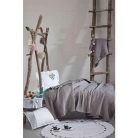 Ecocotton Kayra Gri Bebek Yatak Örtüsü