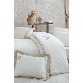 Ecocotton Krem Ayliz Battal Boy Nevresim Takımı