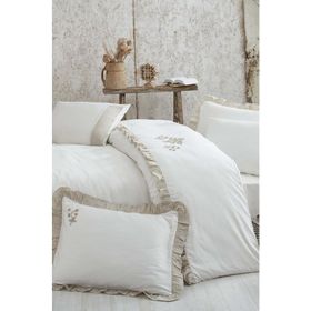 Ecocotton Krem Ayliz Battal Boy Nevresim Takımı