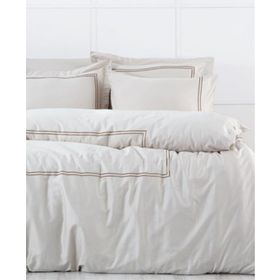 Ecocotton Lavin Çift Kişilik %100 Organik Pamuk Saten Nakışlı Bej-Gold 200x220 cm Nevresim Takımı
