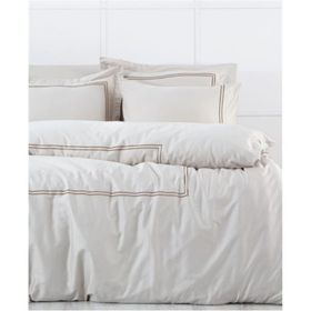 Ecocotton Lavin Çift Kişilik %100 Organik Pamuk Saten Nakışlı Bej-Gold 200x220 cm Nevresim Takımı