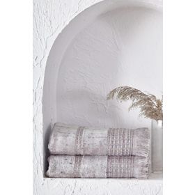 Ecocotton Maia 2'li %100 Organik Pamuk Inject Pudra 50x90 cm El Yüz Havlusu Seti