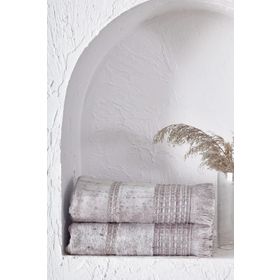 Ecocotton Maia 2'li %100 Organik Pamuk Inject Pudra 50x90 cm El Yüz Havlusu Seti