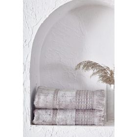 Ecocotton Maia 2'li %100 Organik Pamuk Inject Pudra 50x90 cm El Yüz Havlusu Seti