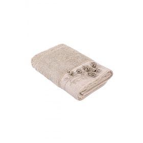 Ecocotton Masal 100 Organik Pamuk El Nakışlı Bej 80x150 cm Banyo Havlusu