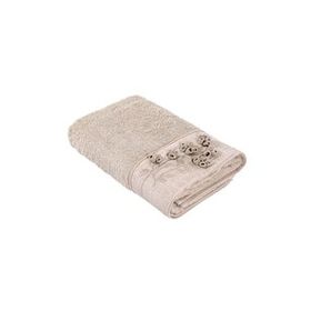 Ecocotton Masal 100 Organik Pamuk El Nakışlı Bej 80x150 cm Banyo Havlusu