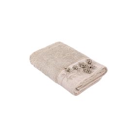 Ecocotton Masal 100 Organik Pamuk El Nakışlı Bej 80x150 cm Banyo Havlusu