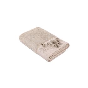 Ecocotton Masal 100 Organik Pamuk El Nakışlı Bej 80x150 cm Banyo Havlusu