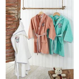 Ecocotton Melodica Pudra Organik Pamuk 13-14 Yaş Çocuk Bornozu